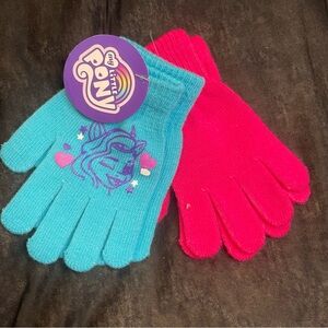 My Little Pony Kids’ Gloves Set 2 Pair Hasboro Pink Turquoise Blue Winter Girls
